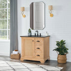 Mobile bagno Hervas con top in marmo naturale senza specchio