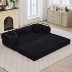 4-in-1 Convertible Sleeper Sofa Bed, 79 Frameless Corduroy Folding Floor Mattress Couch w/ Pillow, No Assembly Loveseat for Small Apartment