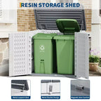 Outdoor Storage Cabinet, Waterproof Outdoor Resin Storage Box, for Garbage Cans