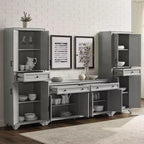 Set Tara 3 pezzi Madia e Dispensa Effetto Invecchiato - Crosley