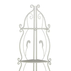 Metal Scroll Indoor Outdoor Tall Folding 5 Shelves Bakers Rack - Gold or White - Roche River Decor