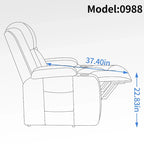 Power Lift Recliner Chair, Modern Single Motor Massage Sofa Chair with Lumbar Heating, USB Charging Port, Cup Holders