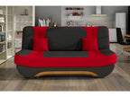 Canapé 3 places convertible et espace de rangement - bicolore anthracite / rouge - en tissu de qualité EWIN