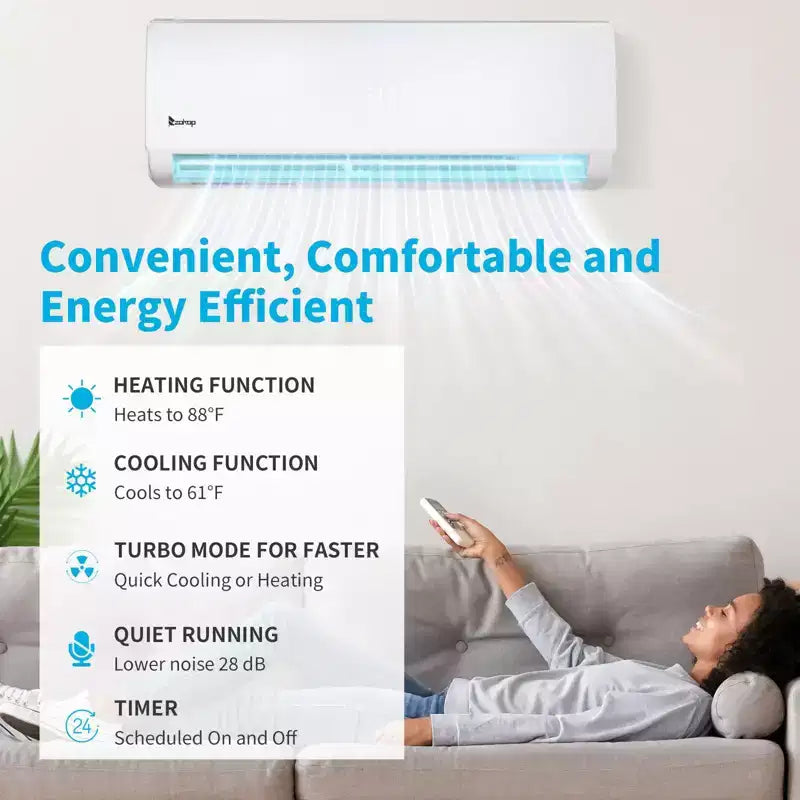 Karl Home 3-Zone 28000 BTU 20 SEER2 Mini Split Air Conditioner with Heat Pump (9K+9K+18K)