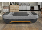 Canapé 3 places convertible et espace de rangement - bicolore anthracite / rouge - en tissu de qualité EWIN