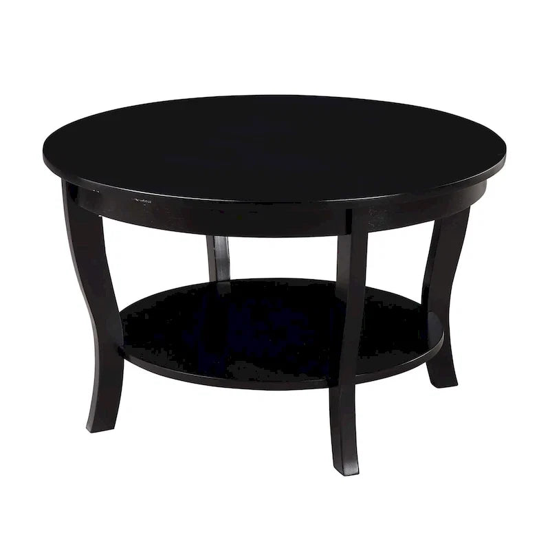 Round Coffee Table with Shelf