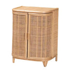 bali & pari Yanka Mobile Contenitore in Rattan Naturale: Artigianale, 2 Ripiani, Design Bohemien
