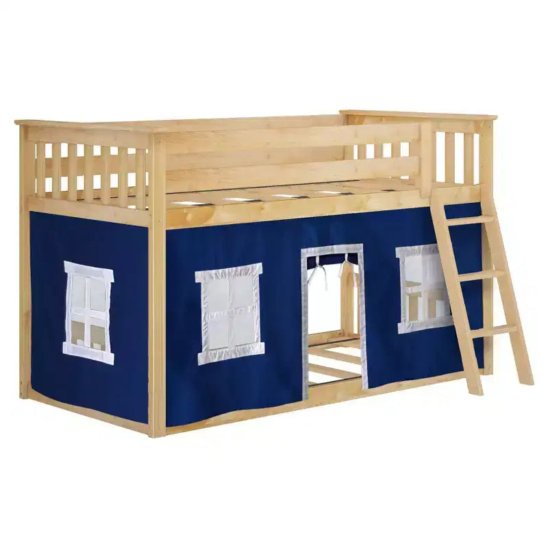 Max & Lily Twin over Twin Low Bunk with Curtains