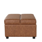 Twin Size Folding Pull out Ottoman Sleeper Bed with Mattress Convertible Guest Bed, PU Upholstered Sleeper Sofa