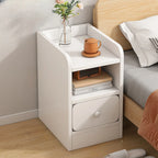 Simple White Natural Wood 2-Drawer Nightstand