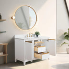 Vanity Art Bathroom Vanity with Ceramic Sink and Engineered Marble Top