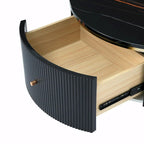 31.5 Modern Round Coffee Table with Large Drawer Storage