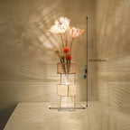 Plug In Column LED Rattan Floor Lamp for Living Room
