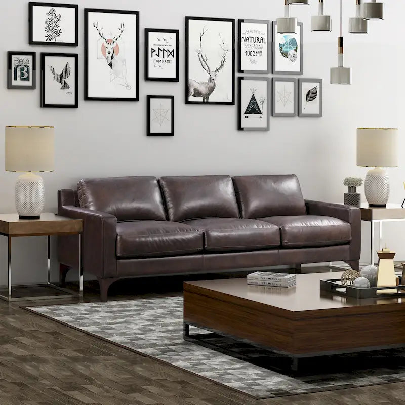 Poly & Bark Sorrento Sofa - Full Grain Genuine Italian Leather