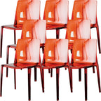 Amber Acrylic Armless Low Back Dining Chair