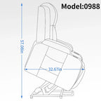 Power Lift Recliner Chair, Modern Single Motor Massage Sofa Chair with Lumbar Heating, USB Charging Port, Cup Holders