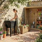 Portable Utility Sink Laundry Tub, Freestanding Laundry Sink with Faucet Soap Dispenser Hoses