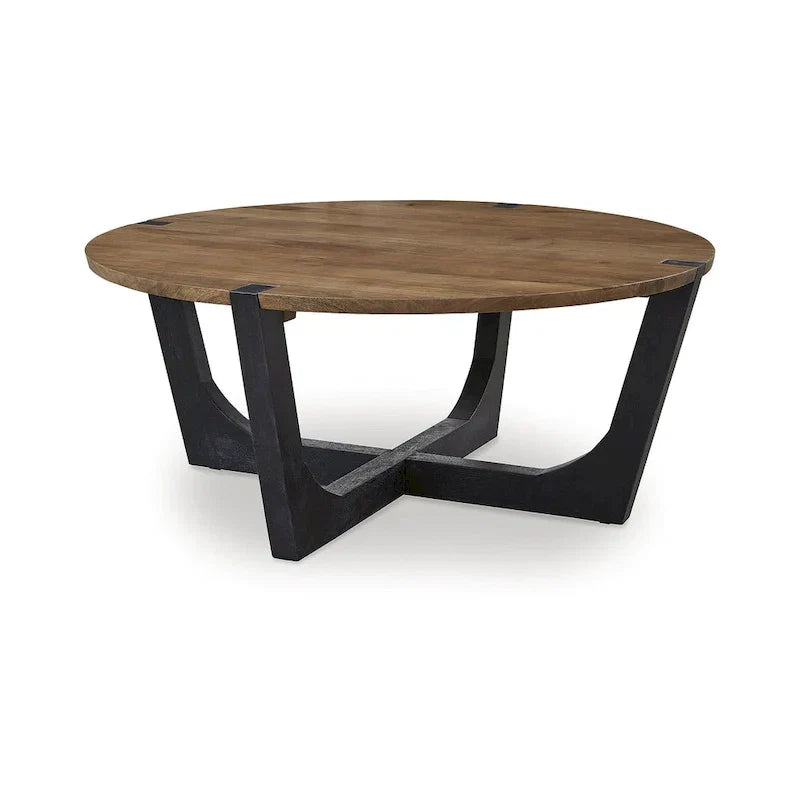Signature Design by Ashley Hanneforth Brown/Black Coffee Table - 44W x 44D x 19H