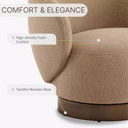 Spruce&Spring Upholstered Swivel Accent Barrel Chair with Wood Base