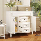 36'' Modern Bathroom Vanity with Top Sink and Mirror Cabinet,2 Doors and 2 Drawers
