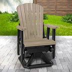 OS Home and Office Model Fan Back Swivel Glider in Weatherwood with a black base