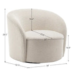 KINWELL 34 Wide Upholstered Swivel Accent Barrel Chair (Set of 2)