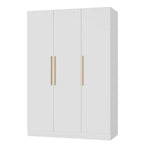 Wardrobe Armoire Wooden Closet Cabinet 6 Storage Cube and Hanging Rod