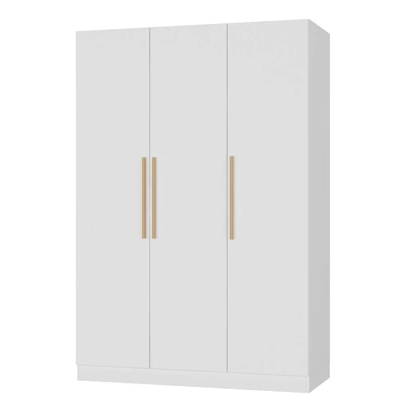 Wardrobe Armoire Wooden Closet Cabinet 6 Storage Cube and Hanging Rod