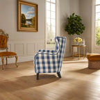 Fauteuil rembourré à dossier haut avec pieds en bois Modern Retro 30.25 pour le salon