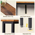 Rust Brown 1pcs Triamine Iron 100*15*79cm Entryway Table with Plugs