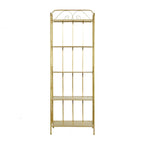 Metal Scroll Indoor Outdoor Tall Folding 5 Shelves Bakers Rack - Gold or White - Roche River Decor