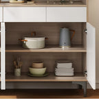 Buffet vaisselier en bois et verre avec partie haute