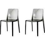 Amber Acrylic Armless Low Back Dining Chair