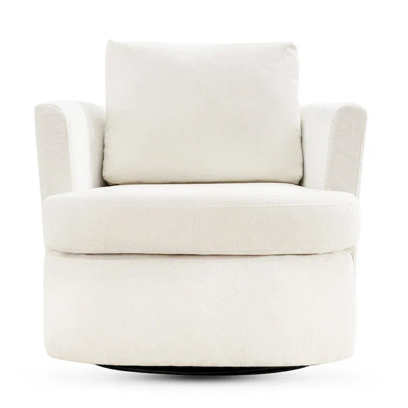 Modern Chenille Upholstered Swivel Accent Barrel Chair Set Modern Swivel Armchair for Living Room