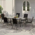 Patio Chairs,Outdoor Stackable Dining Chairs Set of 4/6 All Weather Lightweight Textilene Outdoor Chair Sets with Armrests for Backyard,Pool Deck