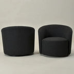 KINWELL 34 Wide Upholstered Swivel Accent Barrel Chair (Set of 2)