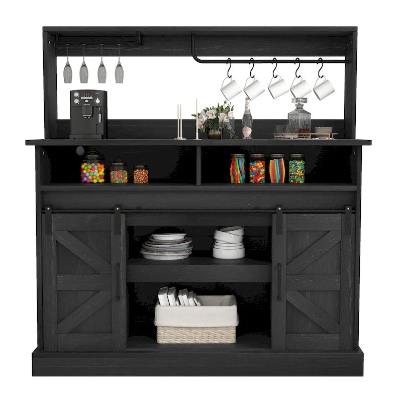 Moasis Farmhouse Coffee Bar Cabinet - 15.1D x 47.2W x 51.5H