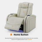 MCombo Power Recliner Chair with Adjustable Headrest, Dual Motor Home Theater Seating with USB Port, Breathable Leather HTS411
