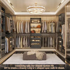 Besiost 4-9 Ft Wooden Closet Organizer System with 4 Drawers, 4 Hanging Rods & Shelving Towers