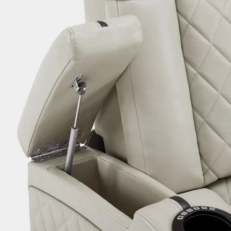 MCombo Power Recliner Chair with Adjustable Headrest, Dual Motor Home Theater Seating with USB Port, Breathable Leather HTS411