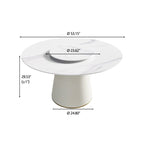 53 Round Dining Table for 6 with Sintered Stone Tabletop and Lazy Susan