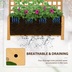 Jardinière en bois avec treillis, Carré potager surélevé pour plantes grimpantes avec trous de drainage et toit