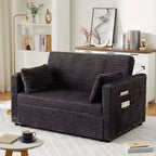 55 Convertible Loveseat Sleeper Sofa Bed with Pull-Out Footrest & Adjustable Backrest, Space-Saving Couch for Small Apartments