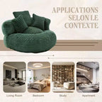 Bean Bag Sofa for Adults Kids, Oversized Corduroy Bean Bag Chair with 3 Pillows & Armrest for Living Room Bedroom