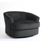 Fauteuil pivotant rond surdimensionné en velours côtelé avec accoudoirs encastrés 43 W