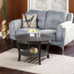 Round Coffee Table with Shelf