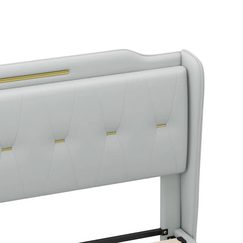 Modern Upholstered PU Leather Bed