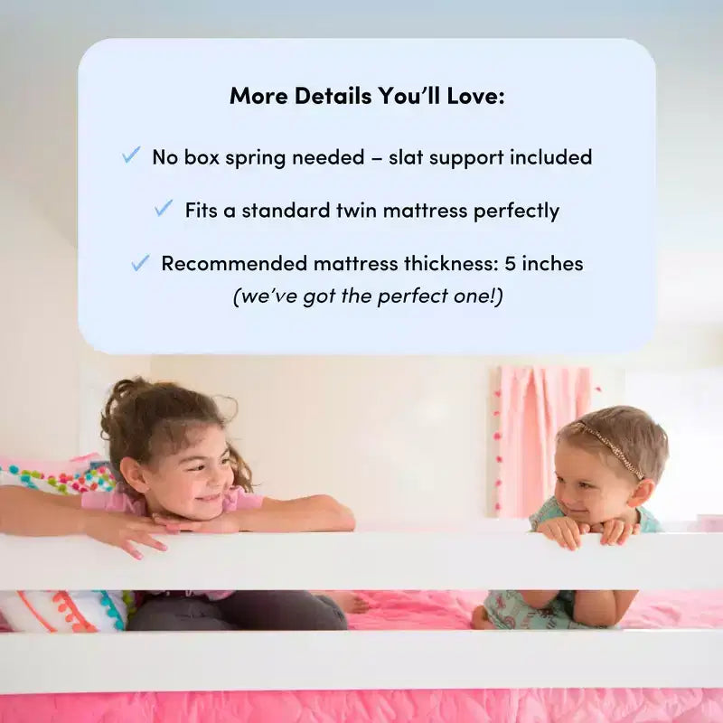 Max & Lily Twin over Twin Low Bunk with Curtains