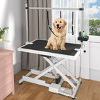 Table de Toilettage Électrique Professionnelle pour Grands Chiens Table de Toilettage Robuste pour Animaux avec Bras de Toilettage en Aluminium - 127 cm L