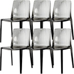Amber Acrylic Armless Low Back Dining Chair